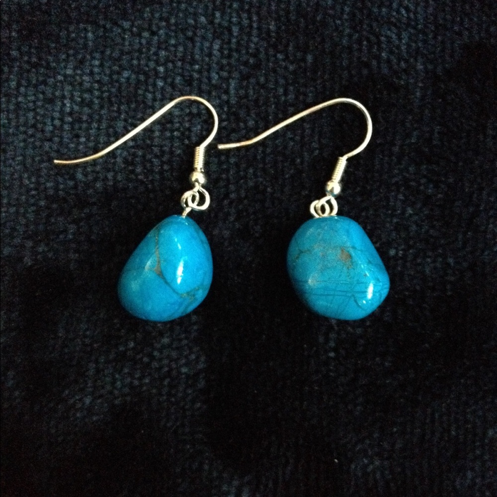 Blue Howlite Gemstone Earring Set